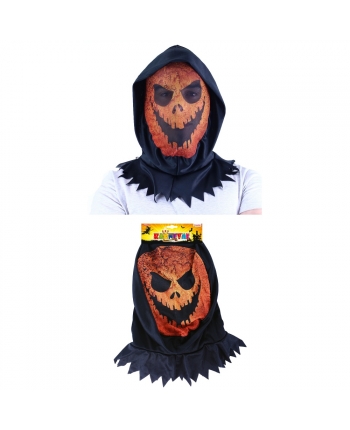 Maska oranžová halloween textilná