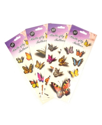 3D tetovačky - motýle - kartička (4-9 cm)
