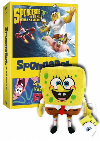 DVD Film - Kolekcia SpongeBob (2 DVD) + plyšová hračka SpongeBob (27 x 17 cm)