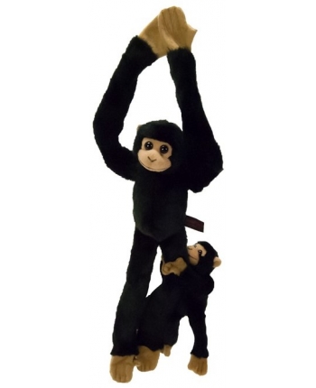 Plyšový šimpanz s mláďatkom (44 cm)