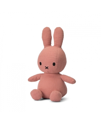 Plyšový zajačik hnedo-ružový - mušelín - Miffy  - 23 cm 