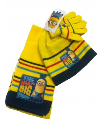 Set zimného oblečenia - Mímoň - žltá - čiapka + šál + rukavice