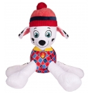 Hračka - Plyšový psík Marshall - červený v zimnej čiapke - Paw Patrol - 50 cm