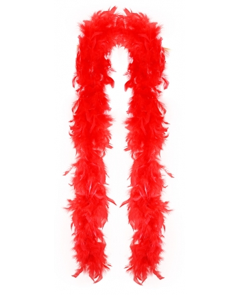 Hračka - Boa červené s perím, 2m