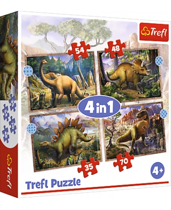 Puzzle 4v1 zaujímavé dinosauri