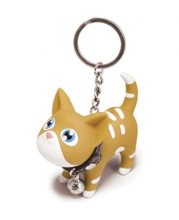 3D klíčenka kočička s rolničkou - 7cm