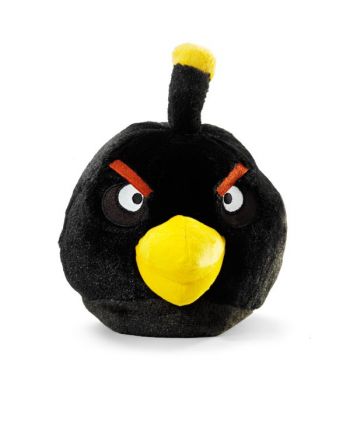 Plyšový Angry Birds čierny so zvukom (20 cm)