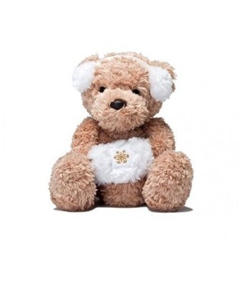 Plyšový medvídek Christy s bílou ušankou - Bear Collection (25,5 cm)