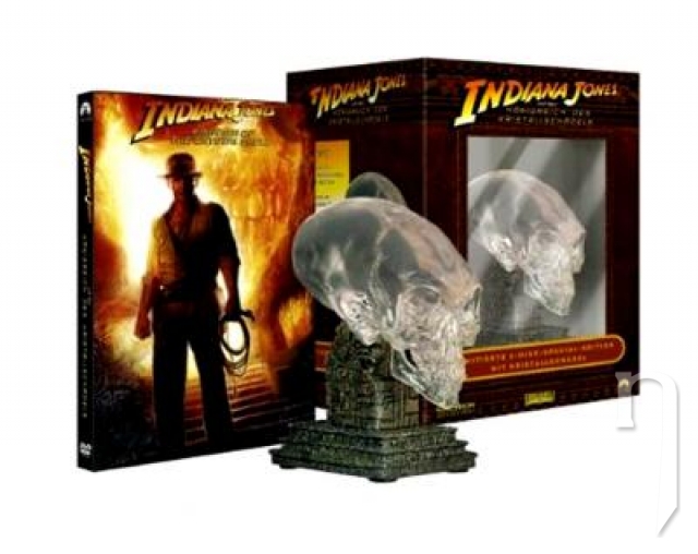 DVD Film - Indiana Jones a Kráľovstvo krištáľovej lebky (2 DVD) + lebka