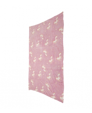 Plyšová deka svietiaca v tme - jednorožce - 130x150 cm
