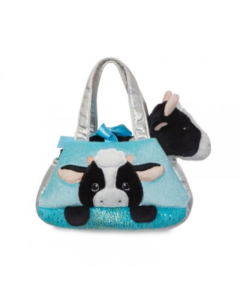 Plyšová kabelka modrá s kravičkou - Fancy Pals (20,5 cm)