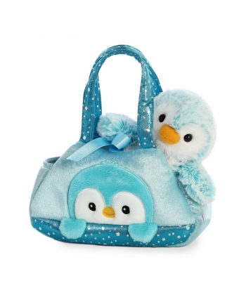 Plyšová kabelka modrá s tučniačikom - Fancy Pals (20,5 cm)