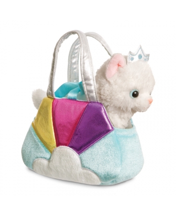 Plyšová kabelka s mačičkou - biela korunka - Fancy Pals - 20,5 cm 