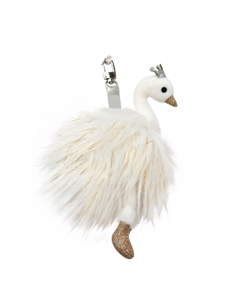 Plyšová labuť Blanc - prívesok - Histoire D´Ours (19 cm)