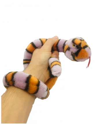 Plyšový had fialovo-oranžový - 85 cm