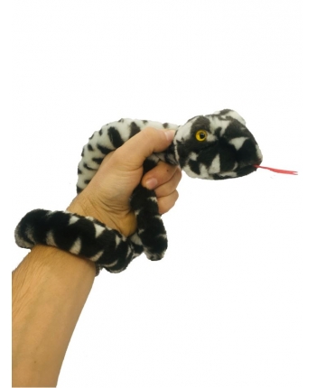 Plyšový had čierno-biely - 85 cm
