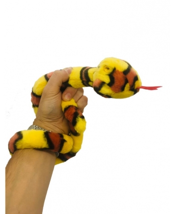 Plyšový had žlto-oranžový - 85 cm 