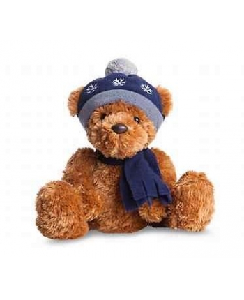 Plyšový medveď Wagner s modrou čiapkou a šálom - Bear Collection (28 cm)