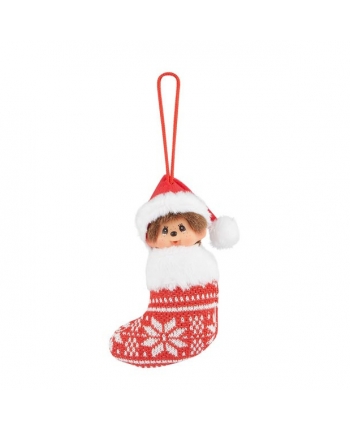 Plyšový Mončiči prívesok - Christmas Santa Claus - Monchhichi - 10 cm