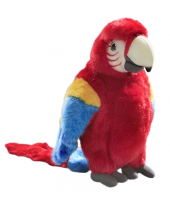 Plyšový papagáj červený - Authentic Edition (28 cm)