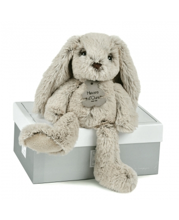 Plyšový zajačik sivohnedý v škatuľke - Histoire D´Ours (25 cm)