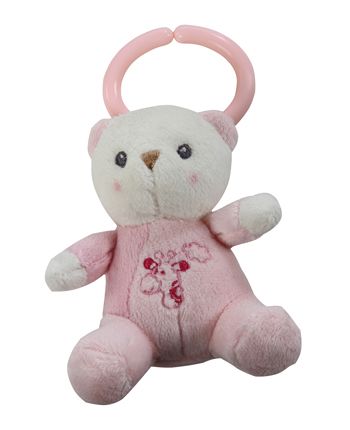 Plyšový medvídek na kočárek růžový - Snuggles (11,5 cm)