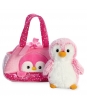 Plyšová kabelka cyklamenová s tučniačikom - Fancy Pals (20,5 cm)