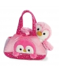 Plyšová kabelka cyklamenová s tučniačikom - Fancy Pals (20,5 cm)