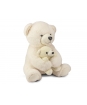 Plyšový polárny medveď s mláďatkom - 25 cm