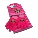 Hračka - Set zimného oblečenia - Mickey Mouse - ružová - čiapka + šál + rukavice 